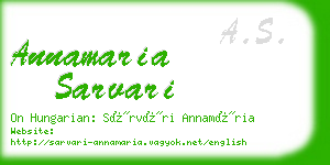 annamaria sarvari business card